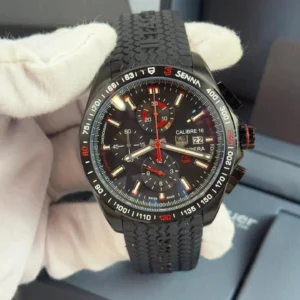 TAG Heuer Carrera Senna 46mm - AÇO MOSTRADOR PRETO - SILICONE