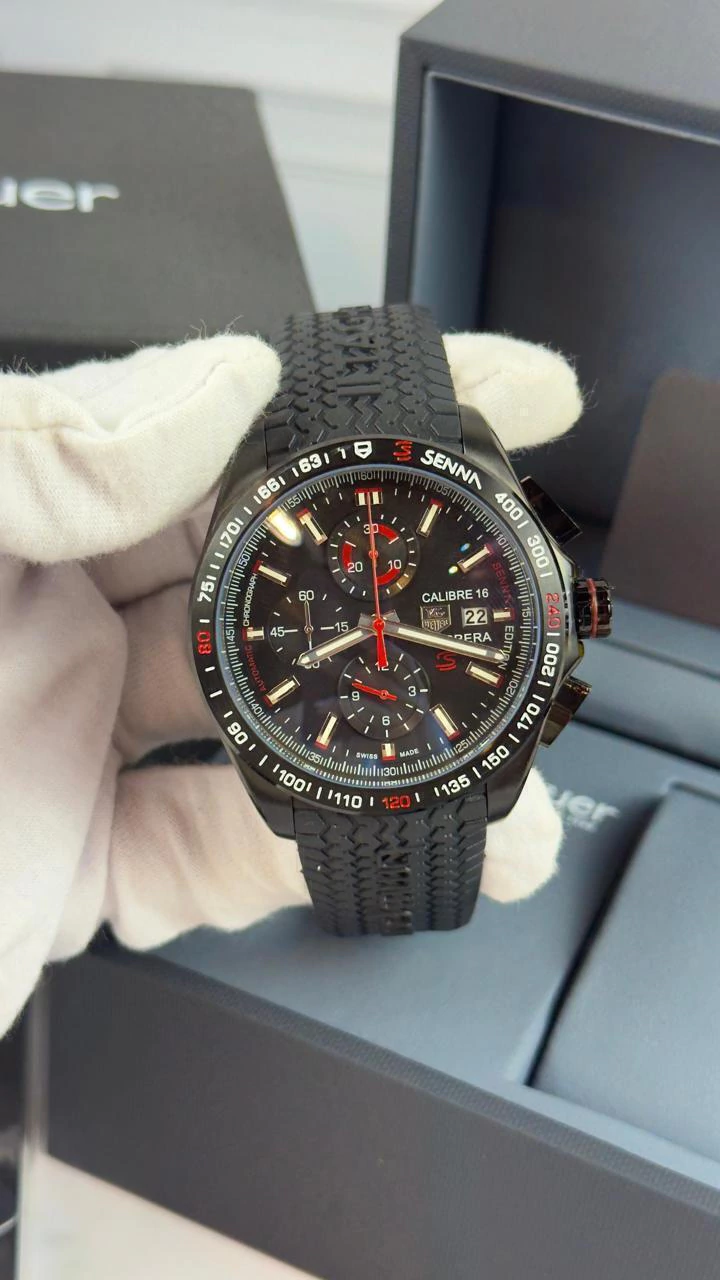 TAG Heuer Carrera Senna 46mm - AÇO MOSTRADOR PRETO - SILICONE