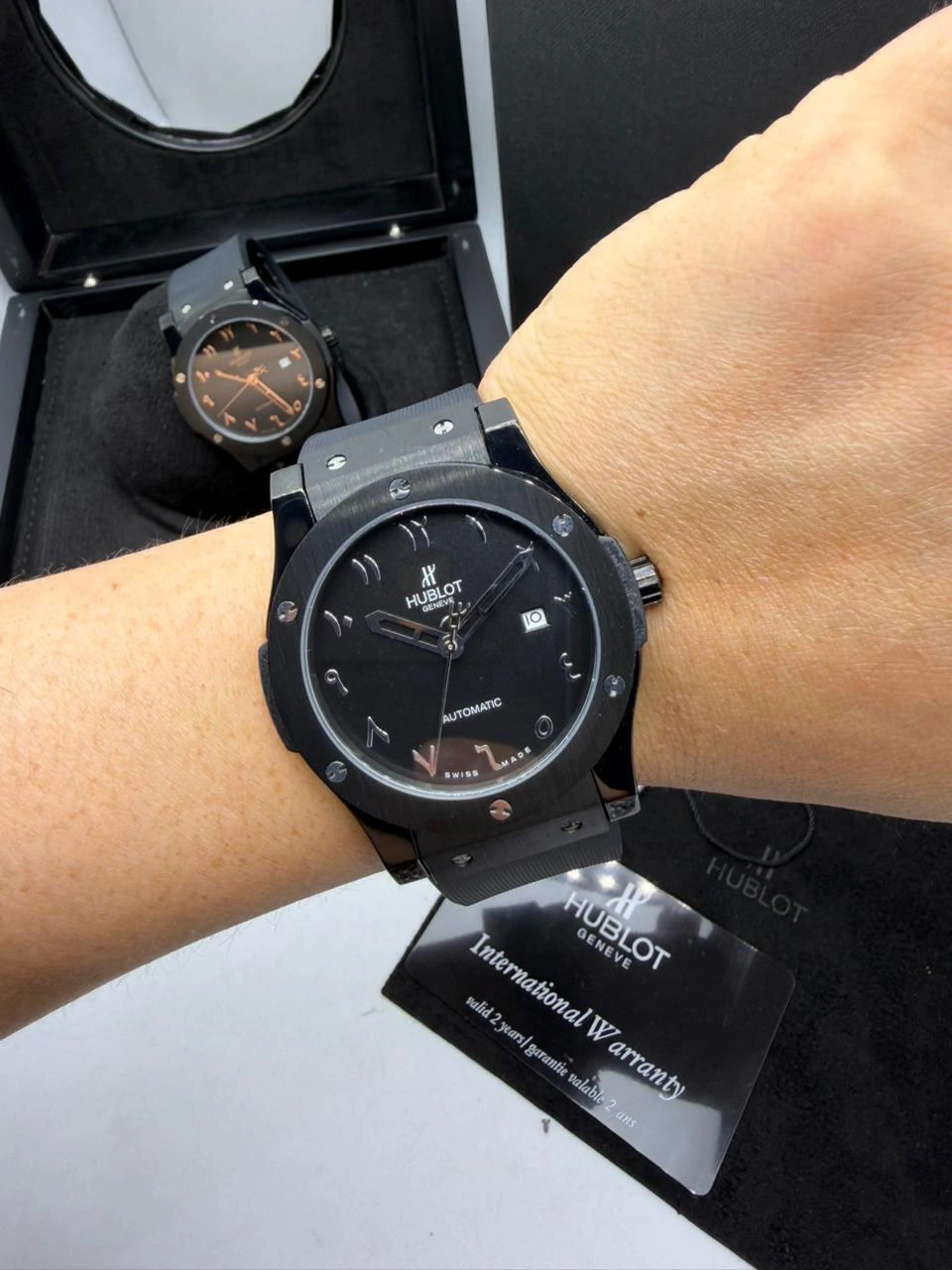 Hublot Classic Fusion 42mm - AÇO PRETO MOSTRADOR PRETO - SILICONE (SIFRA ARABE) - Imagem 5