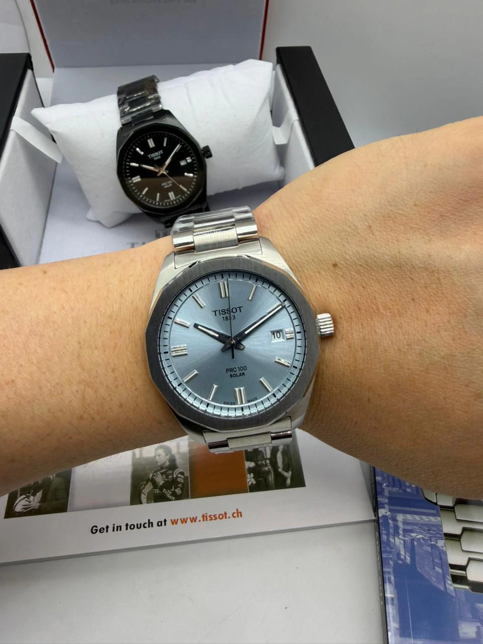 Tissot PRC 100 40mm - Aço Mostrador Azul Claro - Imagem 4