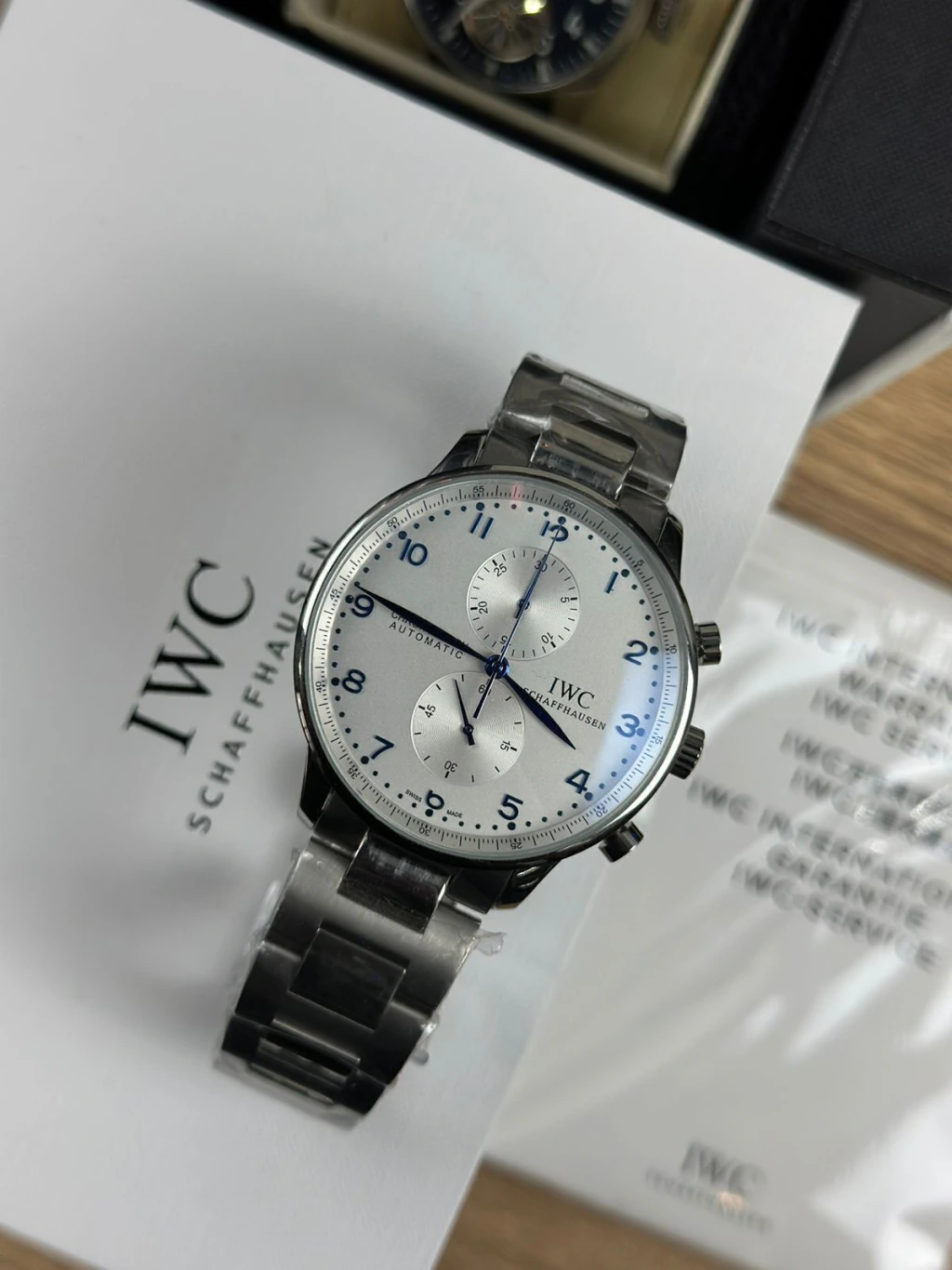 IWC Chronograph 43mm - Aço Mostrador Branco