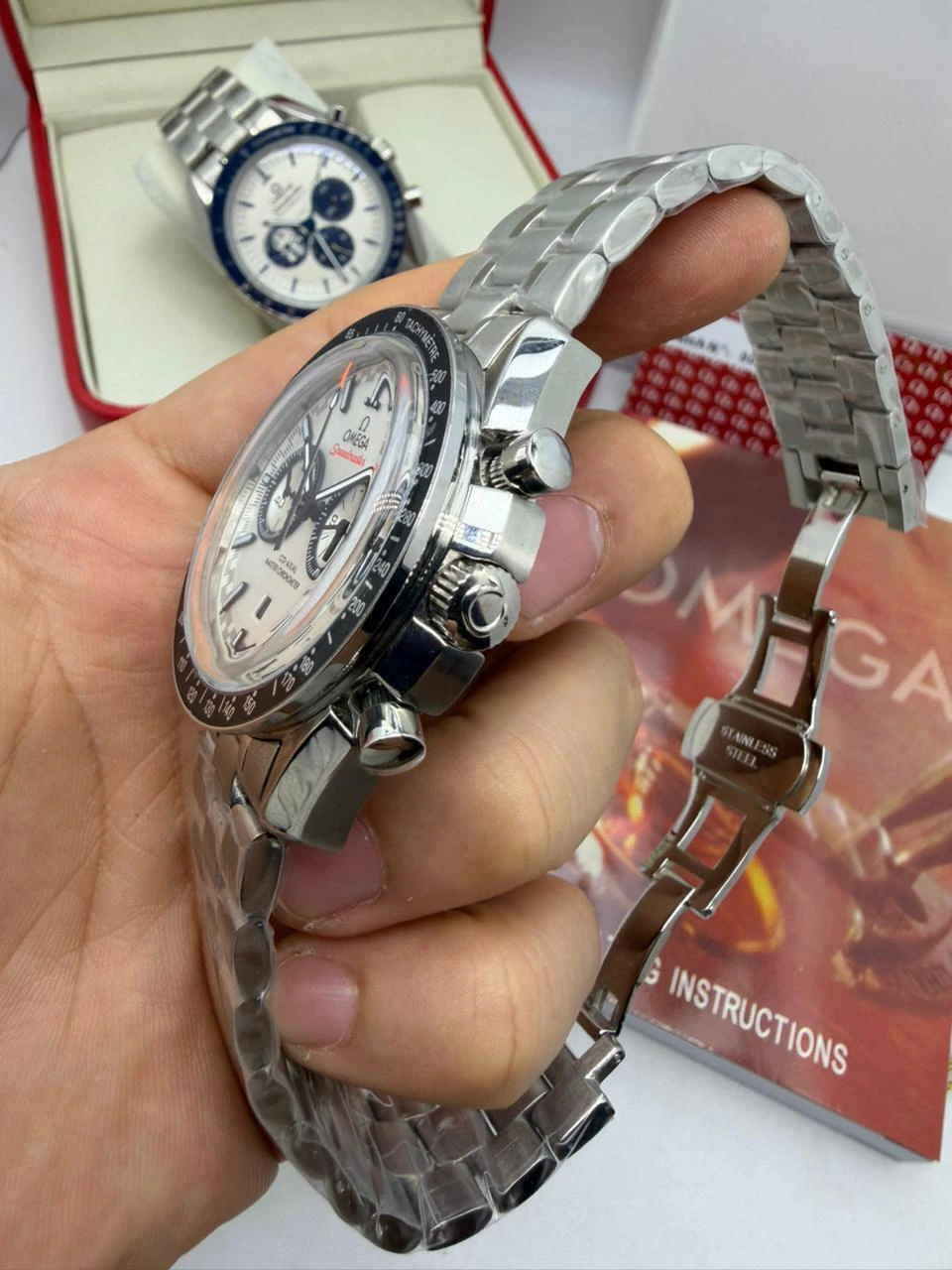 Omega Speedmaster 44mm - AÇO MOSTRADOR BRANCO - Imagem 2