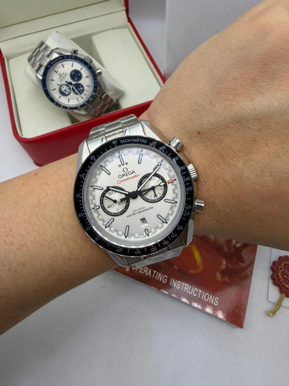 Omega Speedmaster 44mm - AÇO MOSTRADOR BRANCO - Imagem 4