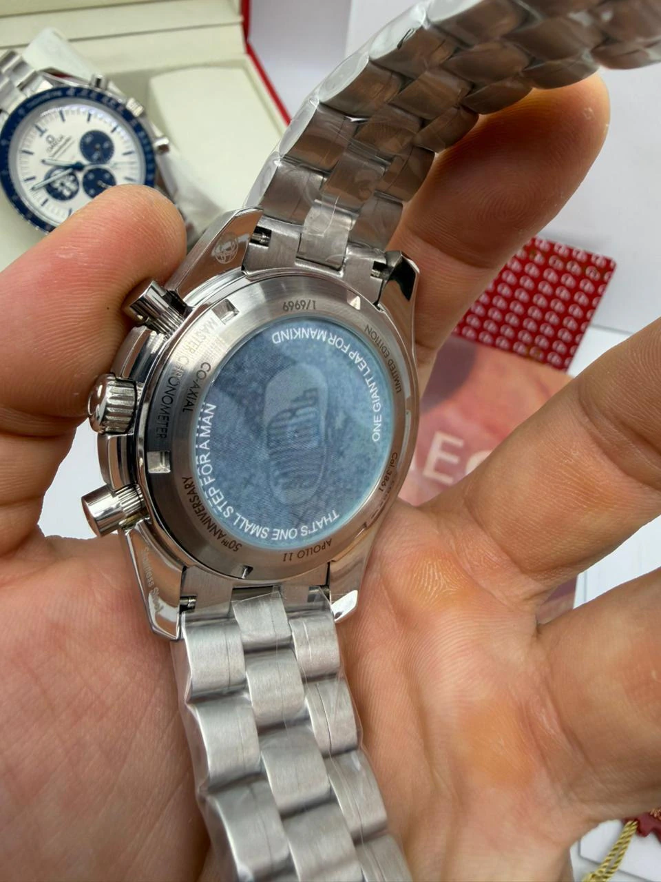 Omega Speedmaster 40mm - AÇO MOSTRADOR AZUL - Imagem 3