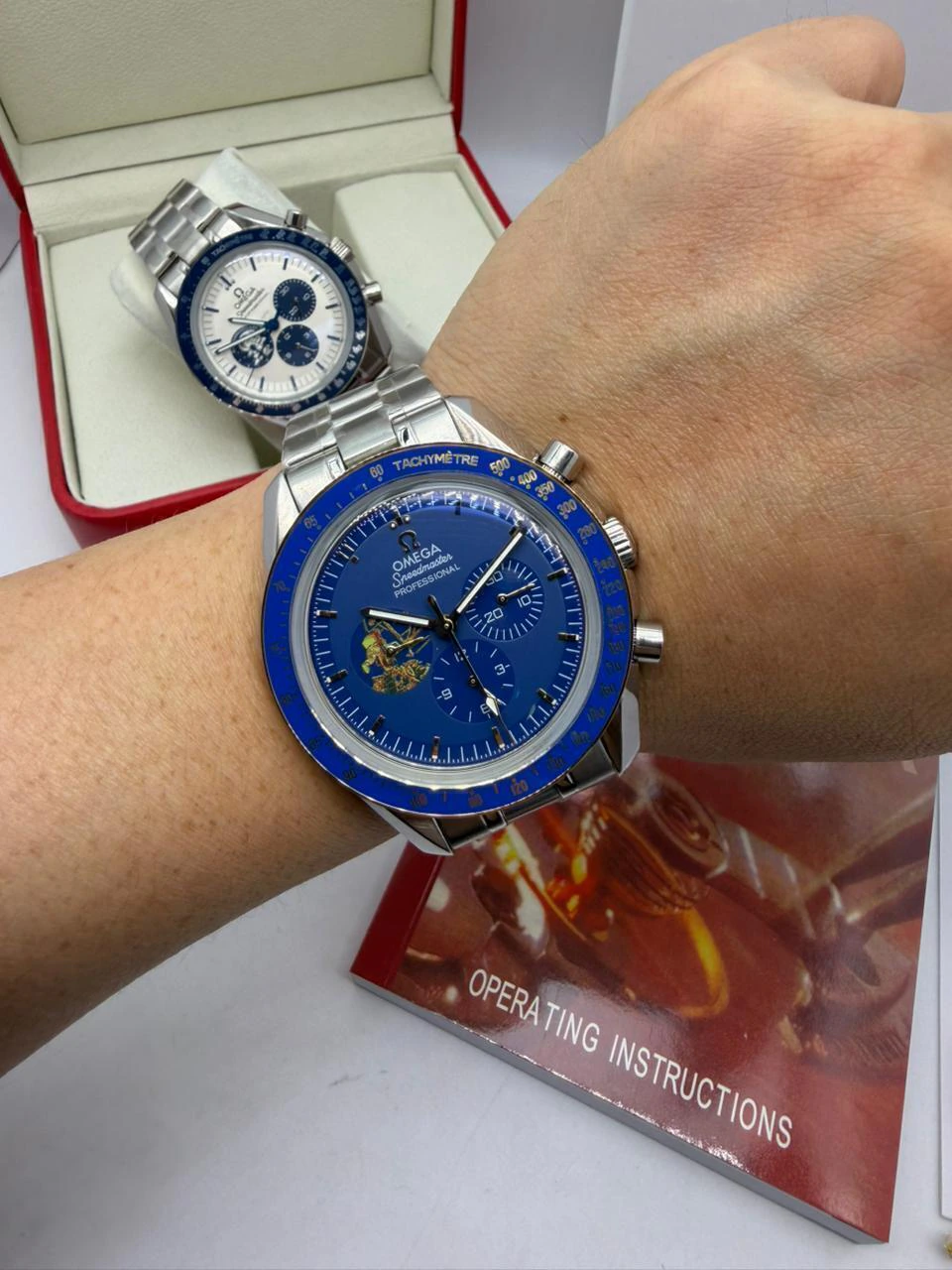 Omega Speedmaster 40mm - AÇO MOSTRADOR AZUL - Imagem 4