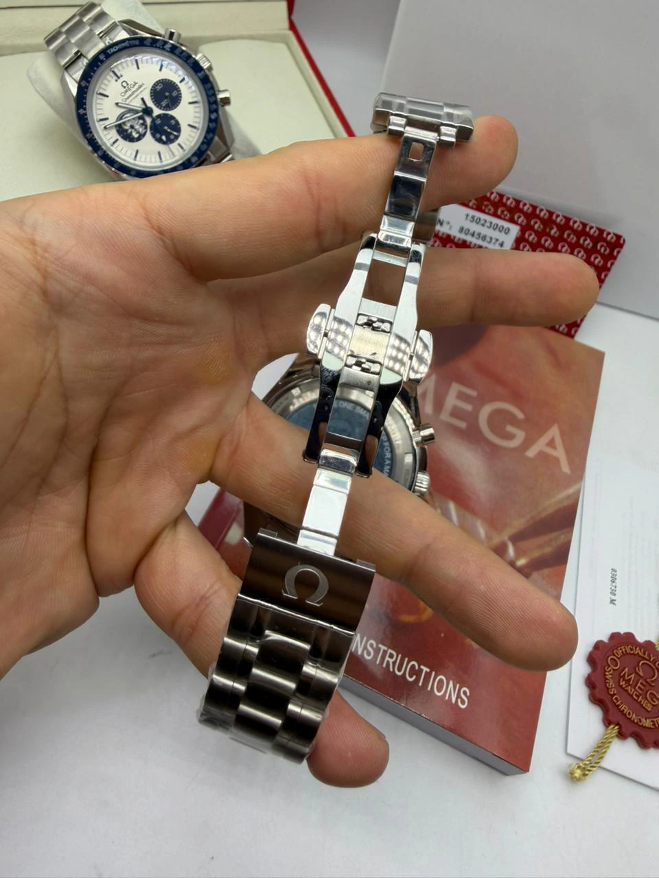 Omega Speedmaster 40mm - AÇO MOSTRADOR AZUL - Imagem 5