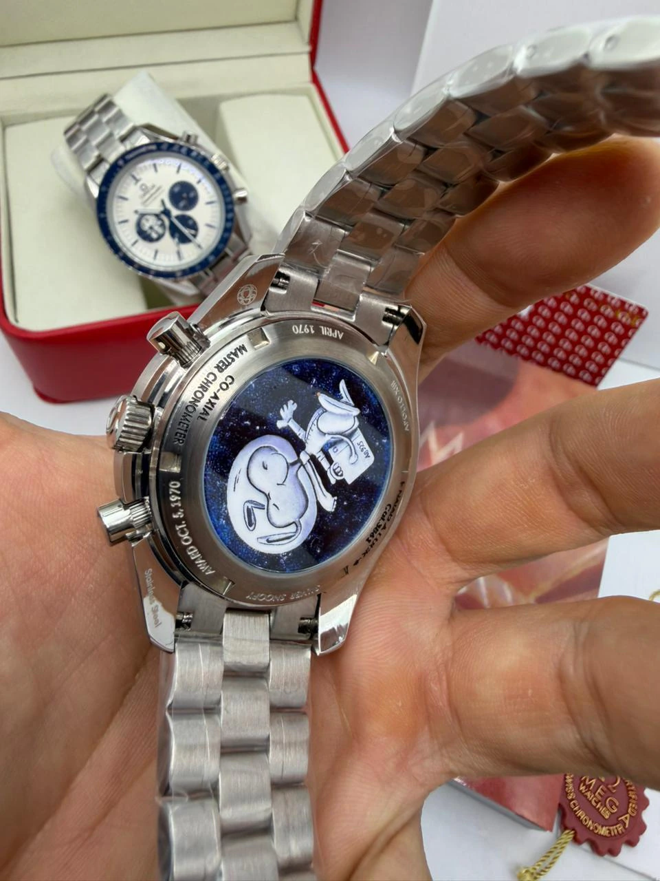 Omega Speedmaster Snoopy 44mm - AÇO MOSTRADOR BRANCO - Imagem 3