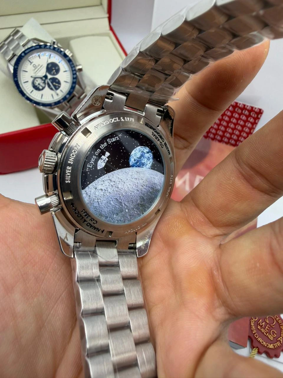 Omega Speedmaster Snoopy 44mm - AÇO MOSTRADOR BRANCO - Imagem 3