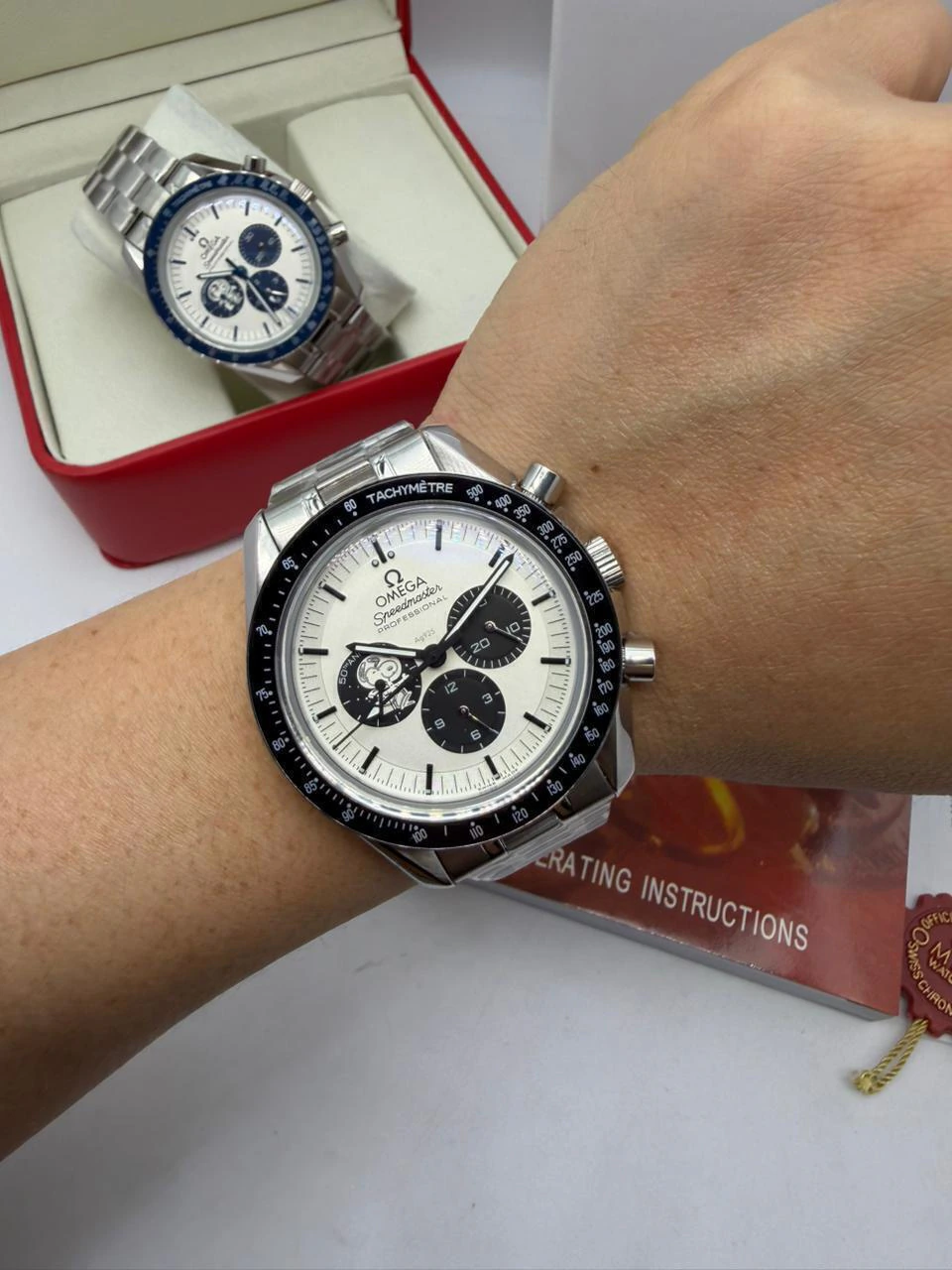 Omega Speedmaster Snoopy 44mm - AÇO MOSTRADOR BRANCO - Imagem 4