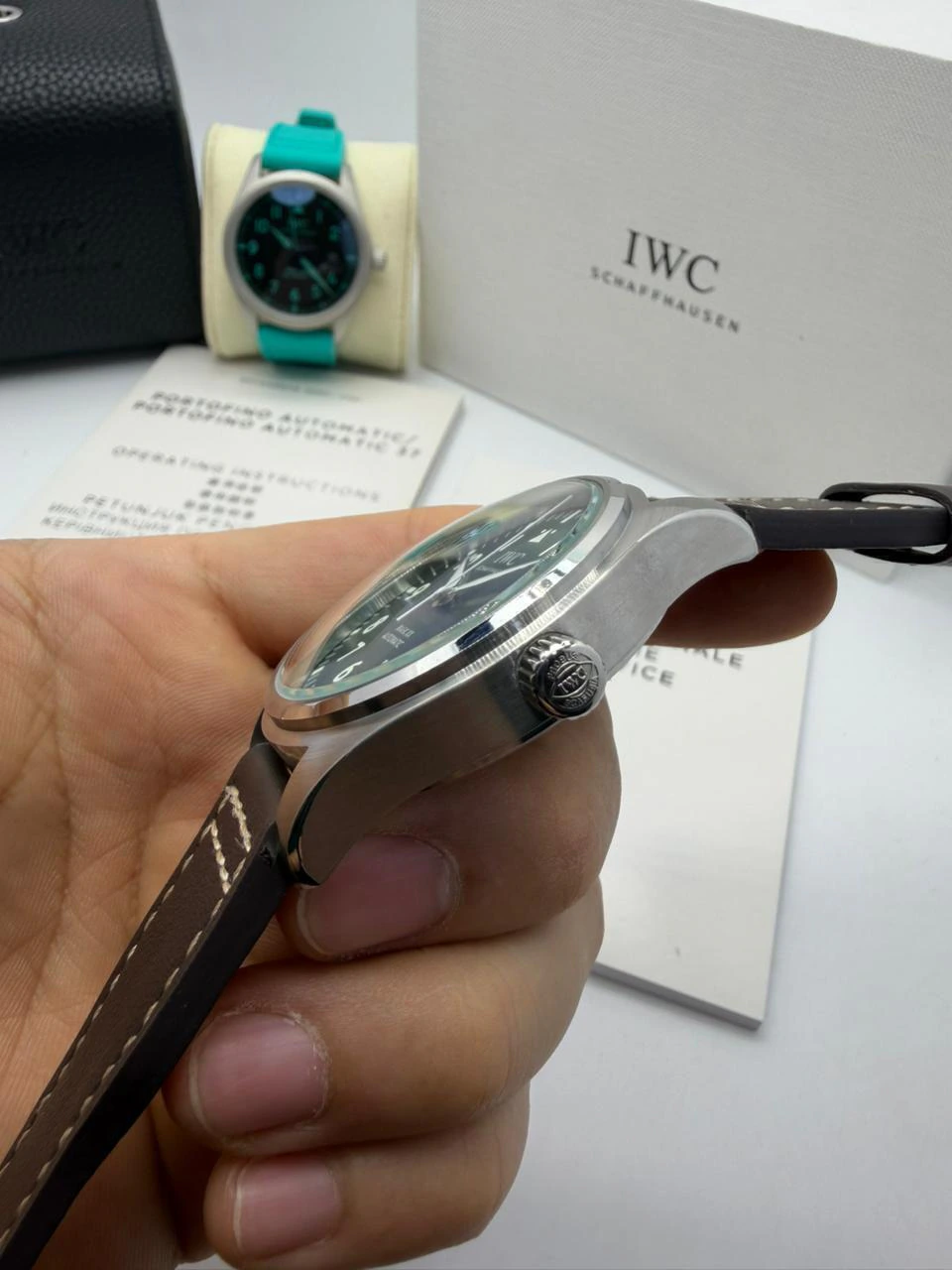 IWC Pilot Mark XX 41mm - Aço Mostrador Verde - COURO - Imagem 2