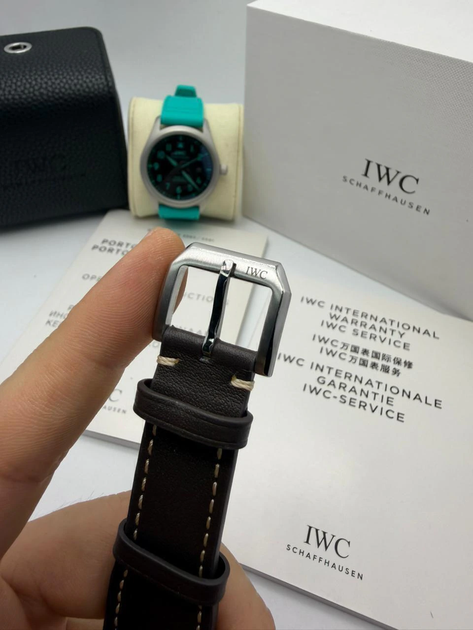 IWC Pilot Mark XX 41mm - Aço Mostrador Verde - COURO - Imagem 3
