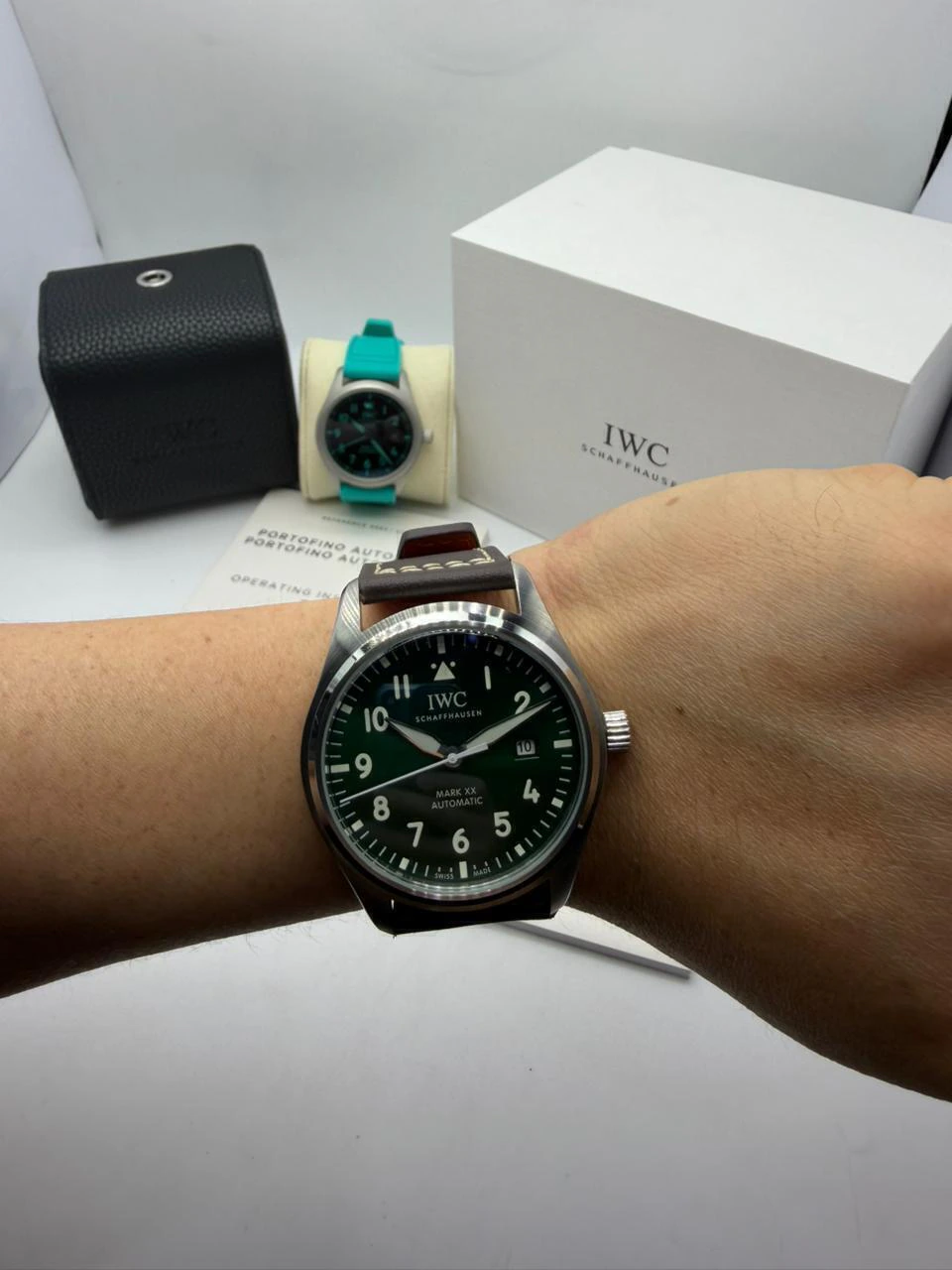 IWC Pilot Mark XX 41mm - Aço Mostrador Verde - COURO - Imagem 5