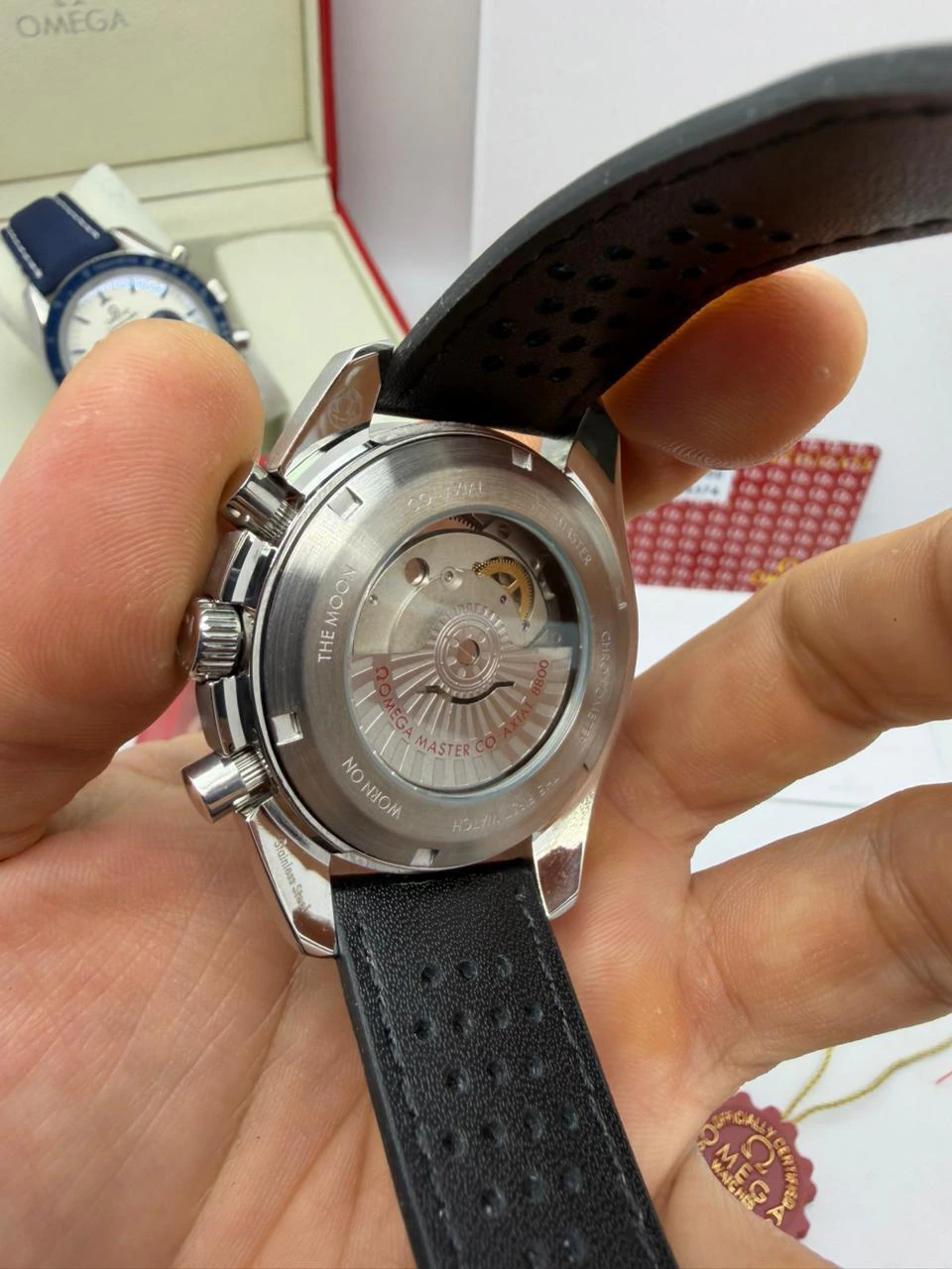 Omega Speedmaster 42mm - AÇO MOSTRADOR BRANCO - COURO - Imagem 3