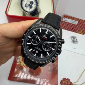 Omega Speedmaster 40mm - AÇO PRETO MOSTRADOR PRETO - NYLON