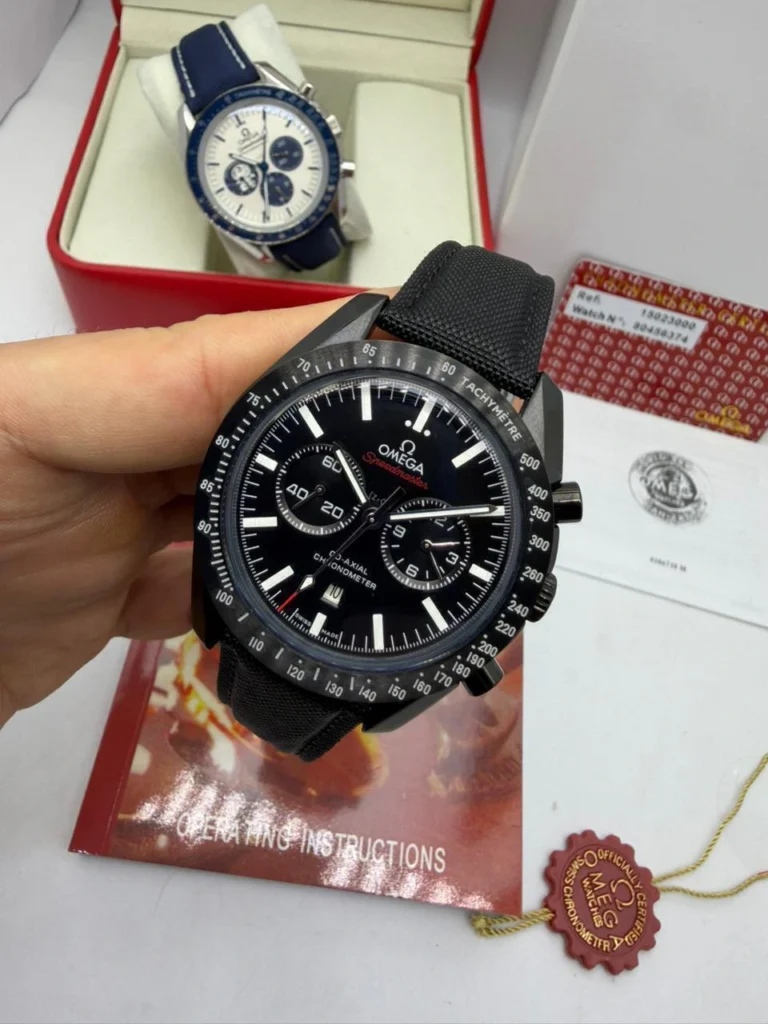 Omega Speedmaster 40mm - AÇO PRETO MOSTRADOR PRETO - NYLON