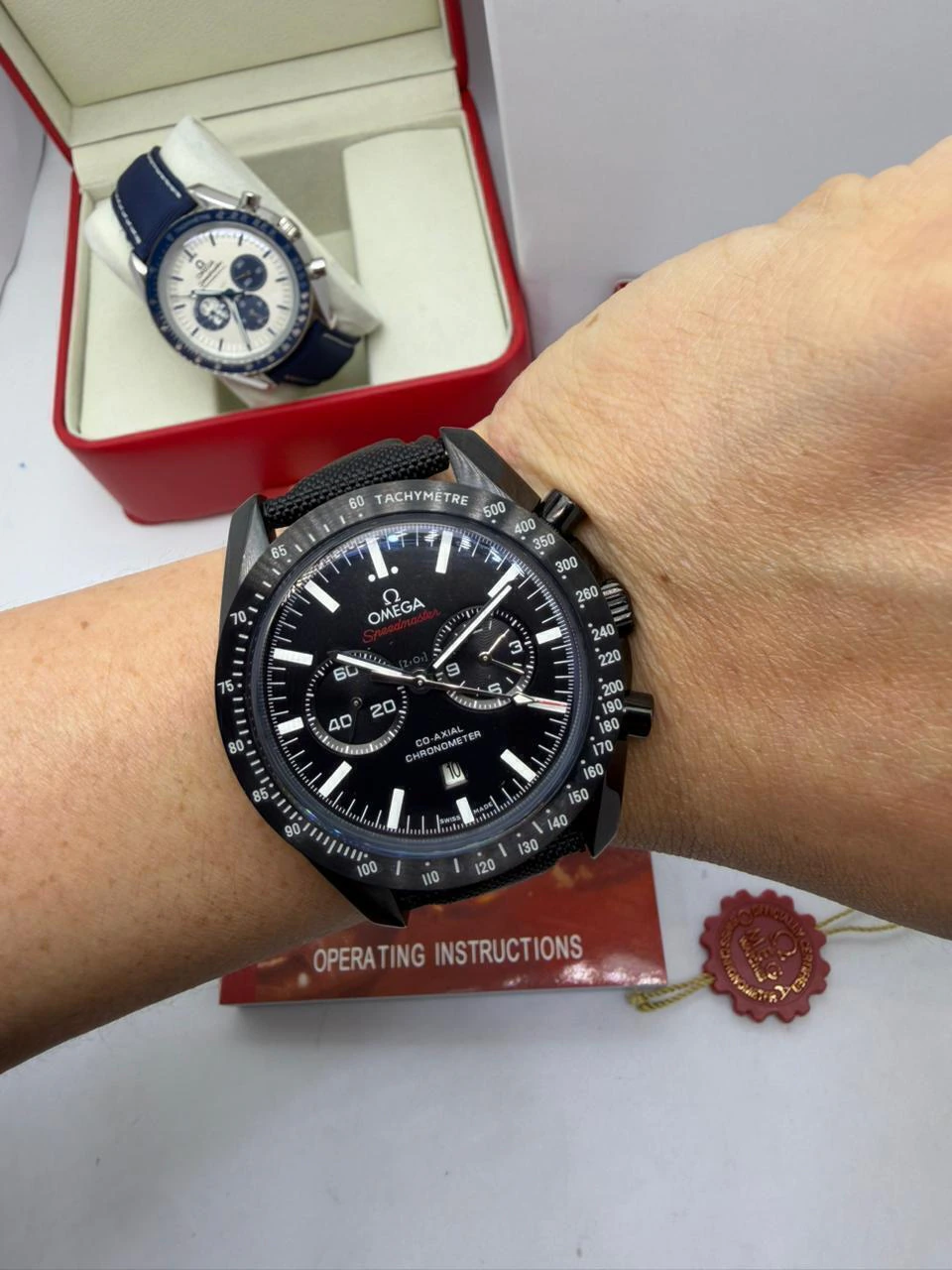 Omega Speedmaster 40mm - AÇO PRETO MOSTRADOR PRETO - NYLON - Imagem 4