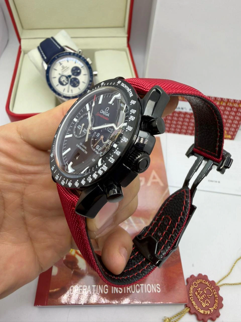 Omega Speedmaster 42mm - AÇO MOSTRADOR PRETO - NYLON - Imagem 5