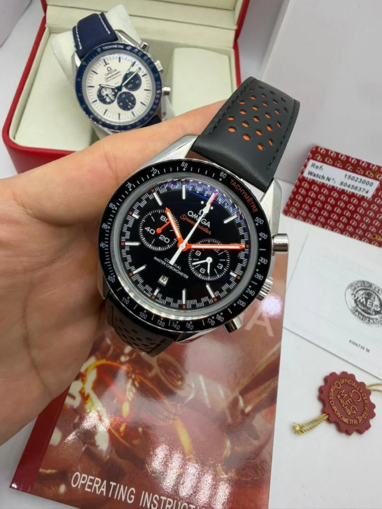 Omega Speedmaster 42mm - AÇO MOSTRADOR PRETO - COURO