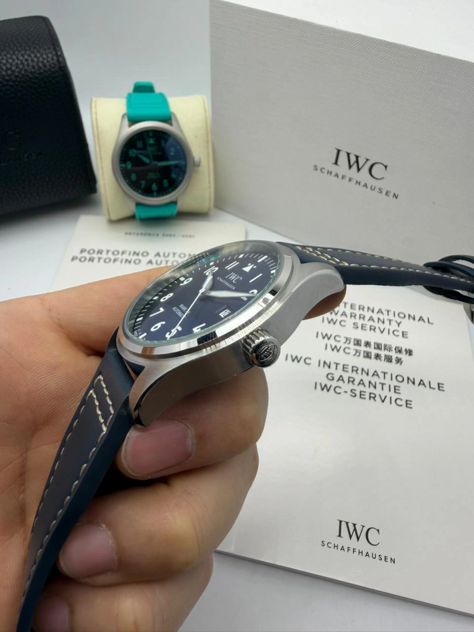 IWC Pilot Mark XX 41mm - Aço Mostrador Azul - COURO - Imagem 2