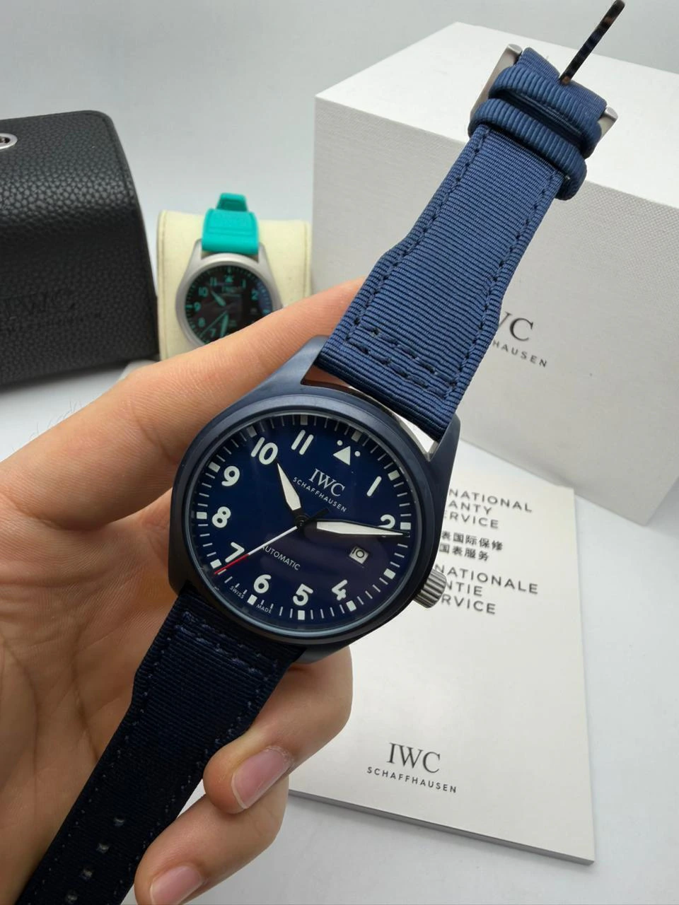 IWC Pilot Laureus Sport 40mm - Aço Mostrador Azul - NYLON