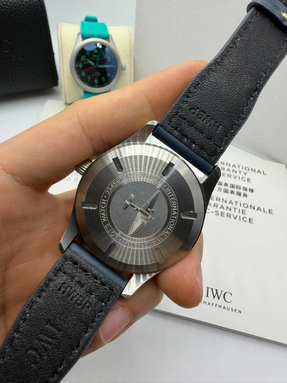 IWC Pilot Mark XX 41mm - Aço Mostrador Azul - COURO - Imagem 4