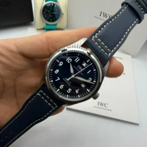 IWC Pilot Mark XX 41mm - Aço Mostrador Azul - COURO