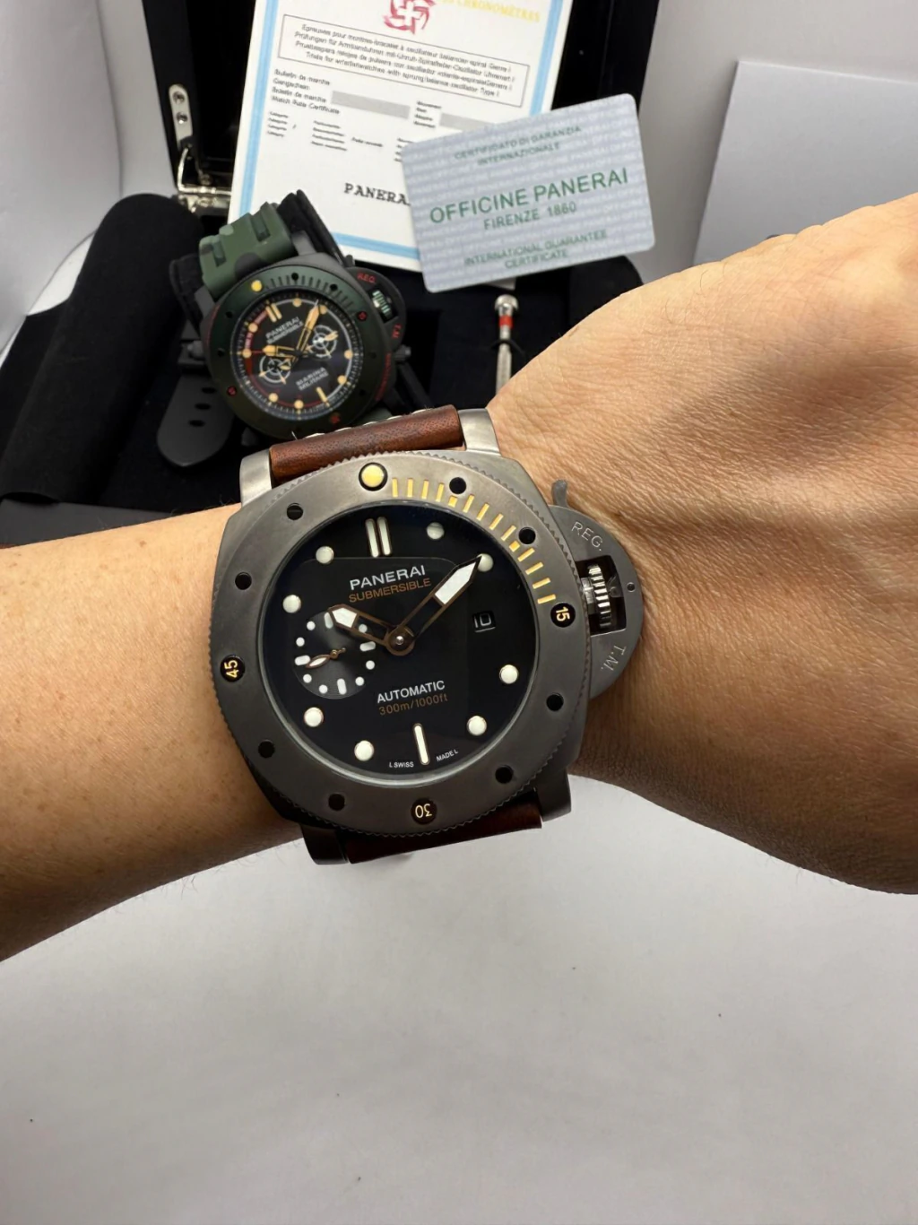 Panerai Submersible - 47mm - AÇO MOSTRADOR PRETO - COURO - Imagem 3