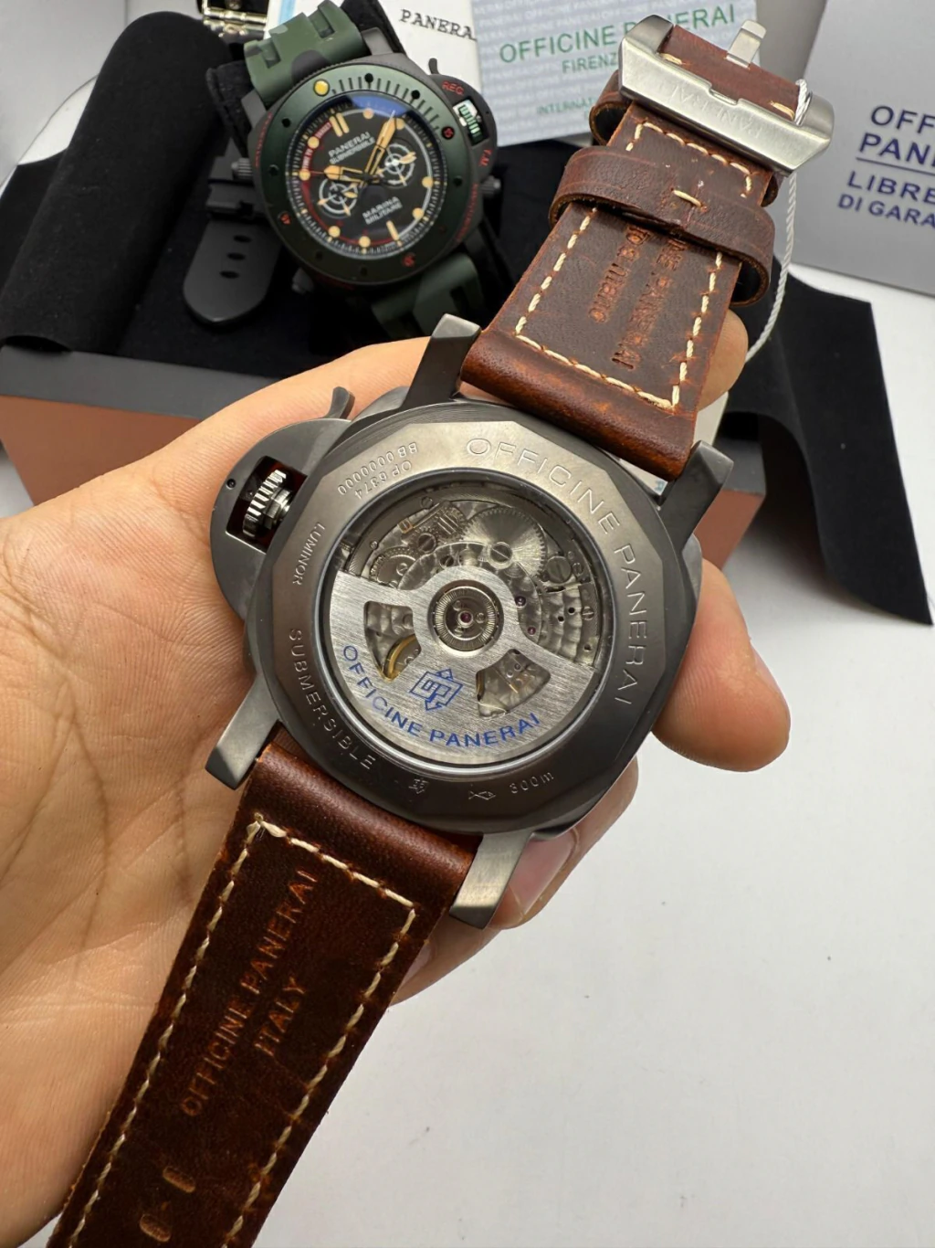 Panerai Submersible - 47mm - AÇO MOSTRADOR PRETO - COURO - Imagem 4
