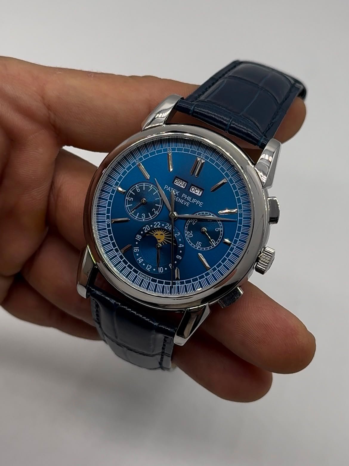 Patek Philippe Grand Complications 40mm - AÇO MOSTRADOR AZUL - COURO - Imagem 4