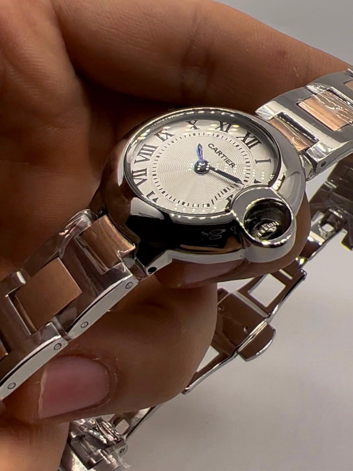 CARTIER BALLON BLEU - 28MM - AÇO PRATA COM ROSE MOSTRADOR BRANCO - Imagem 3