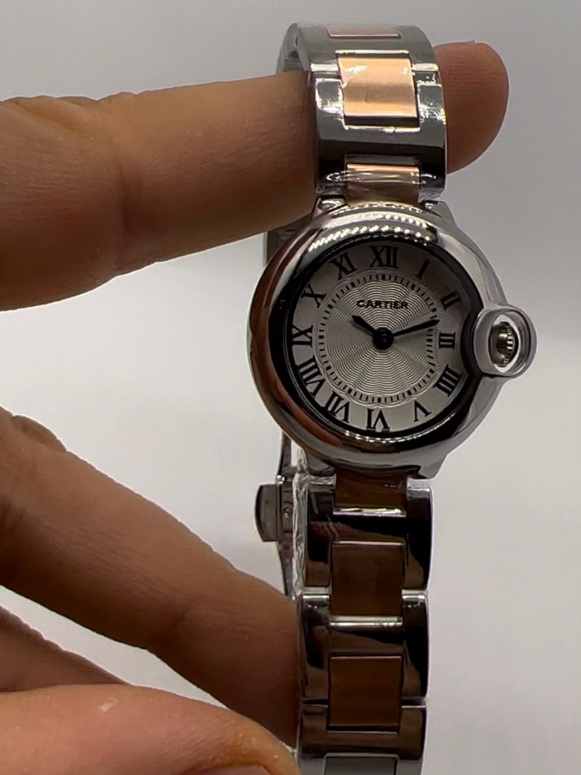 CARTIER BALLON BLEU - 28MM - AÇO PRATA COM ROSE MOSTRADOR BRANCO - Imagem 5