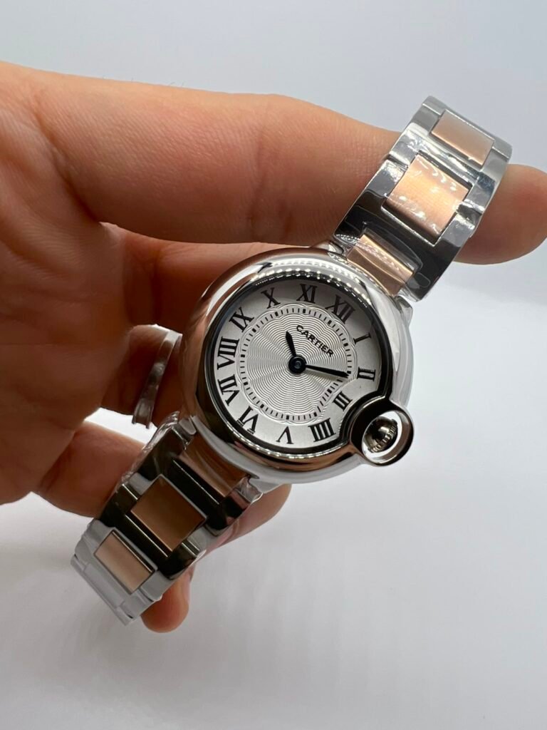 CARTIER BALLON BLEU - 28MM - AÇO PRATA COM ROSE MOSTRADOR BRANCO