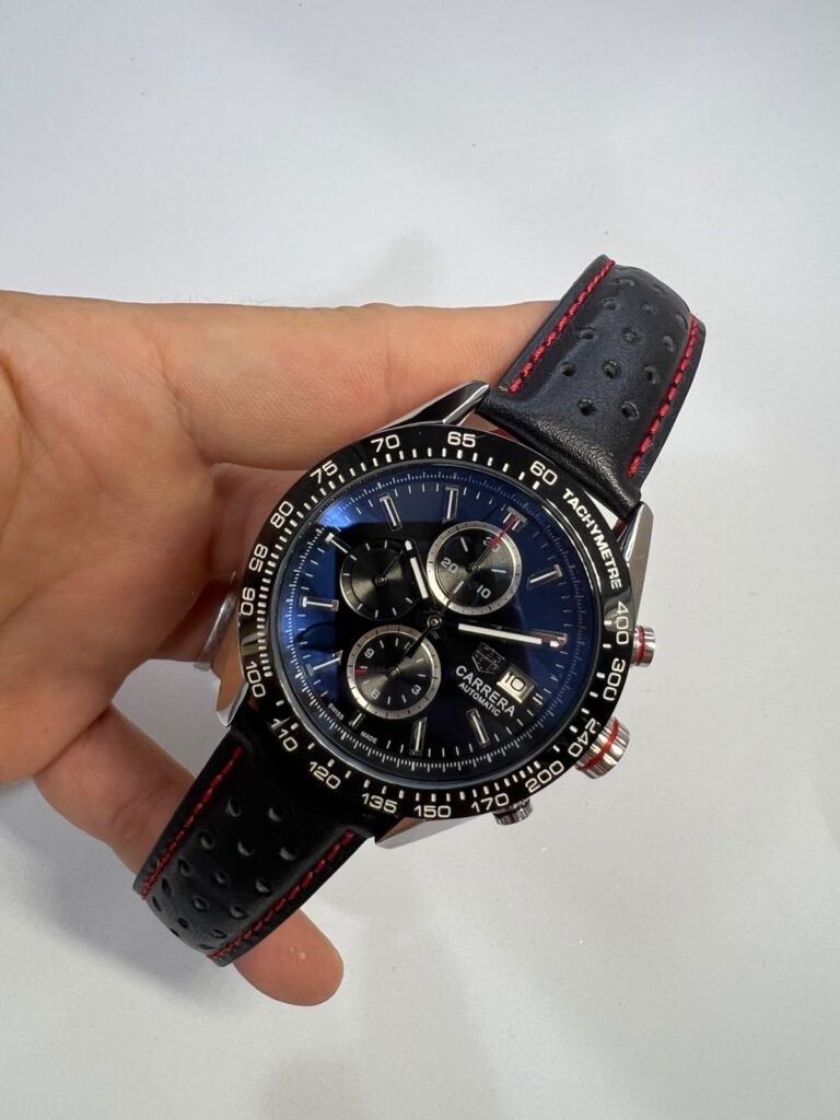 TAG Heuer Carrera 44mm - AÇO MOSTRADOR AZUL - COURO