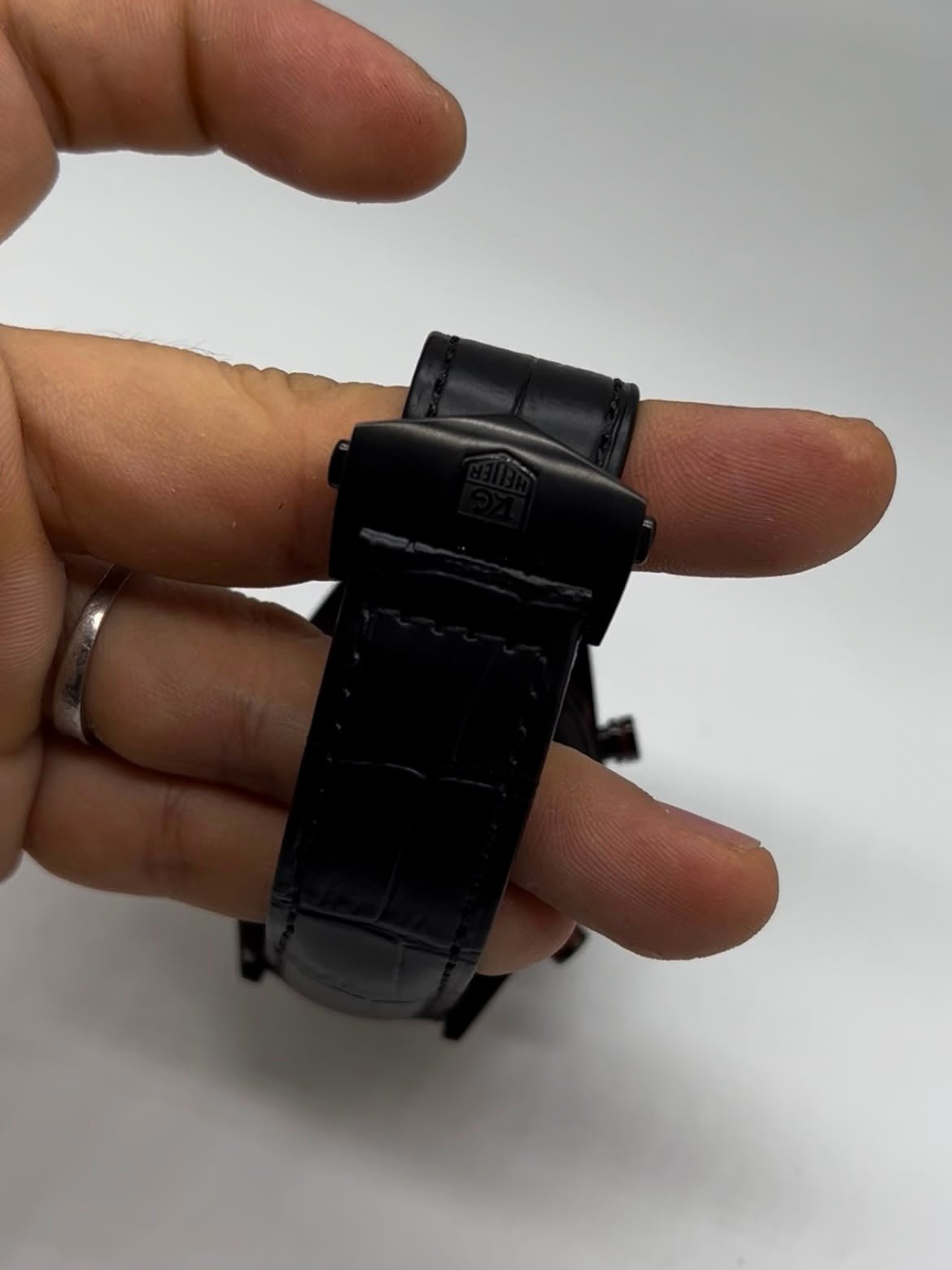 TAG Heuer Carrera 45mm - AÇO PRETO MOSTRADOR PRETO - COURO - Imagem 3