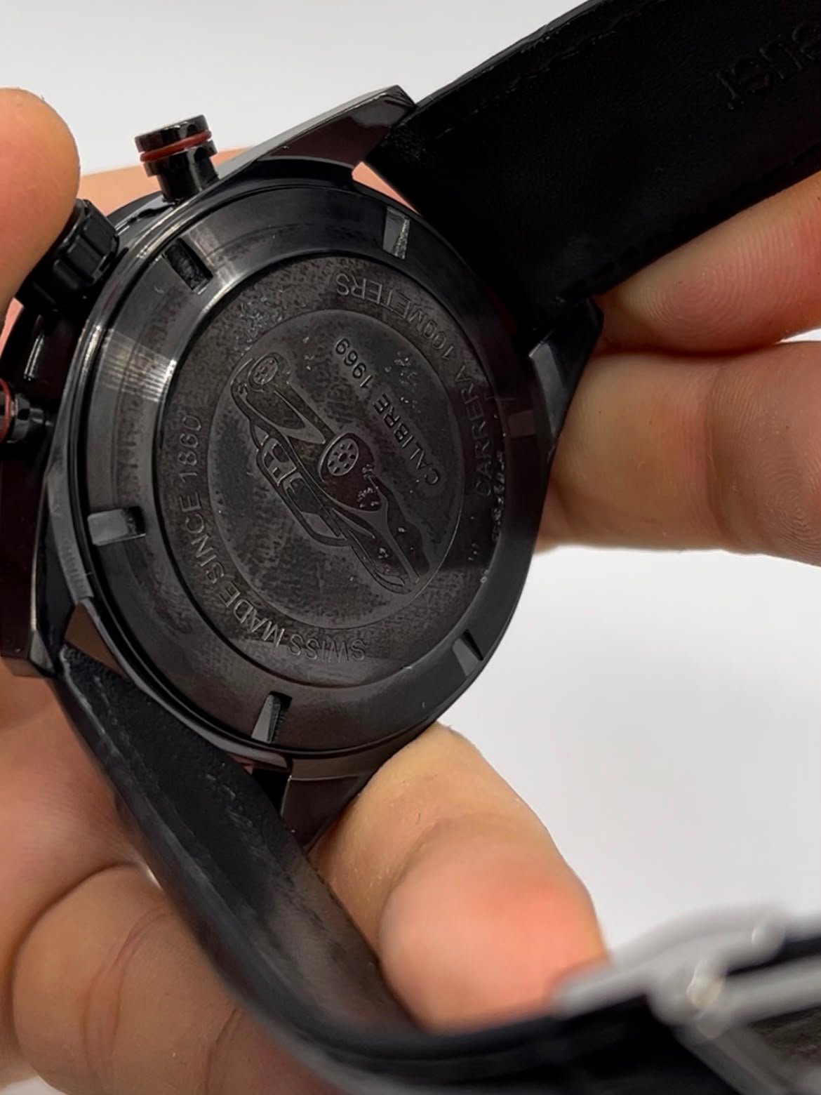 TAG Heuer Carrera 45mm - AÇO PRETO MOSTRADOR PRETO - COURO - Imagem 6