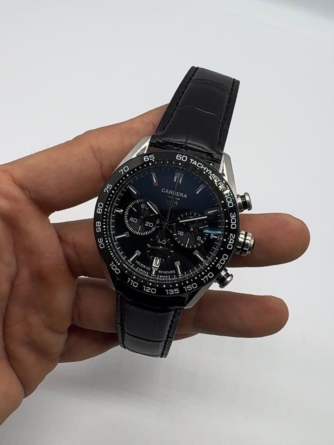 TAG Heuer Carrera 44mm AÇO MOSTRADOR PRETO - COURO - Imagem 4