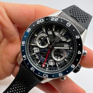 TAG Heuer Carrera 45mm - AÇO MOSTRADOR CINZA - SILICONE