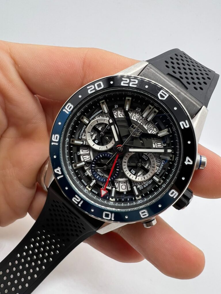 TAG Heuer Carrera 45mm - AÇO MOSTRADOR CINZA - SILICONE