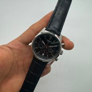 TAG Heuer Carrera Day-Date 44mm - AÇO PRATA MOSTRADOR PRETO - COURO