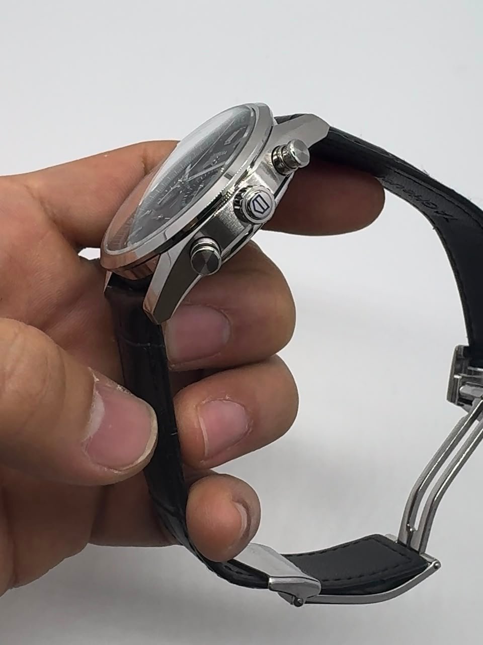 TAG Heuer Carrera Day-Date 44mm - AÇO PRATA MOSTRADOR PRETO - COURO - Imagem 5