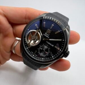 TAG Heuer Carrera Pendulum 48mm - AÇO PRATA MOSTRADOR PRETO - SILICONE