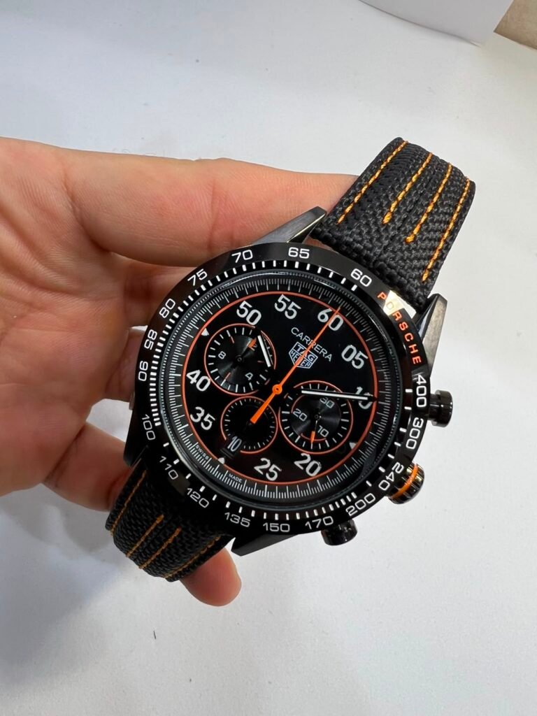 TAG Heuer Carrera Porsche 44mm - AÇO MOSTRADOR PRETO - NYLON