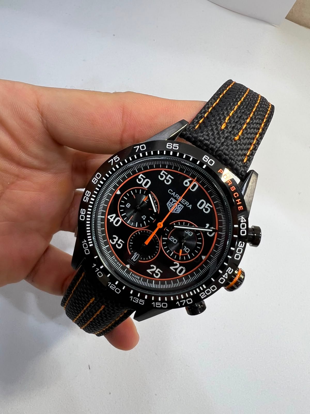 TAG Heuer Carrera Porsche 44mm - AÇO MOSTRADOR PRETO - NYLON