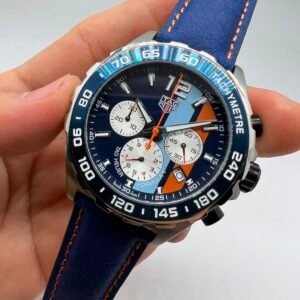 TAG Heuer Fórmula 1 43mm - AÇO MOSTRADOR AZUL - COURO
