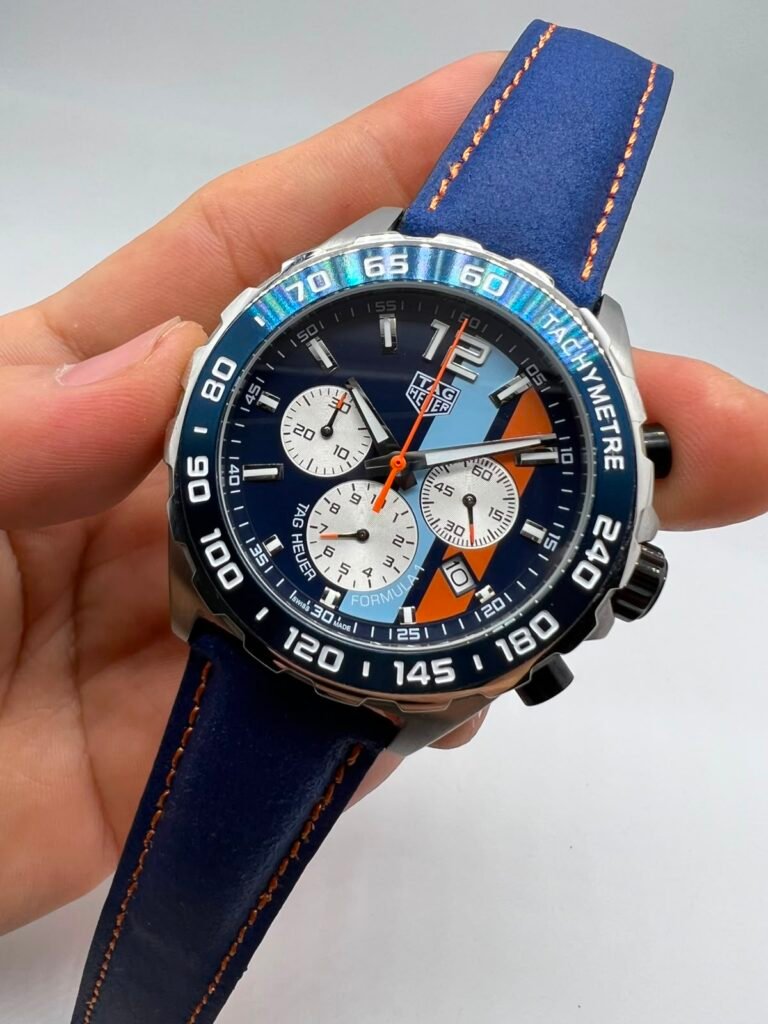 TAG Heuer Fórmula 1 43mm - AÇO MOSTRADOR AZUL - COURO