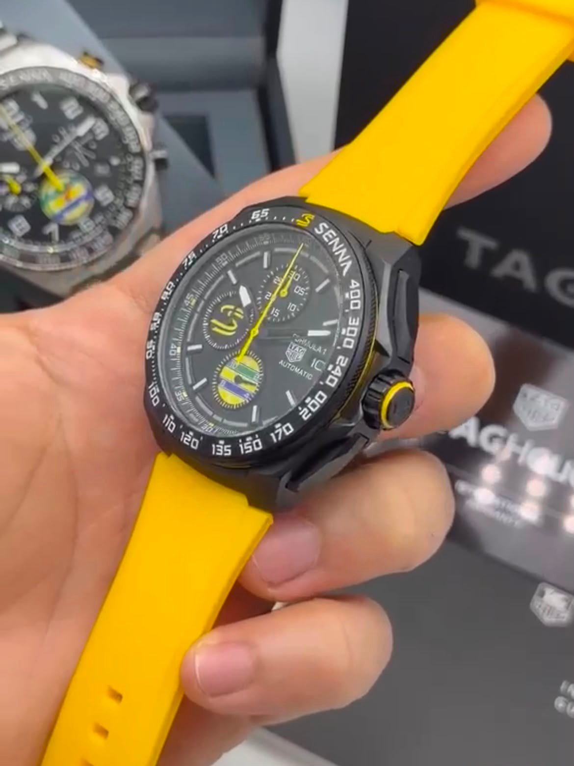 TAG Heuer Fórmula 1 Senna 45mm - AÇO MOSTRADOR PRETO - SILICONE - Imagem 4