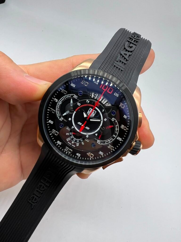 TAG Heuer Grand Carrera Mercedez-Benz SLS 47mm - AÇO MOSTRADOR PRETO - SILICONE
