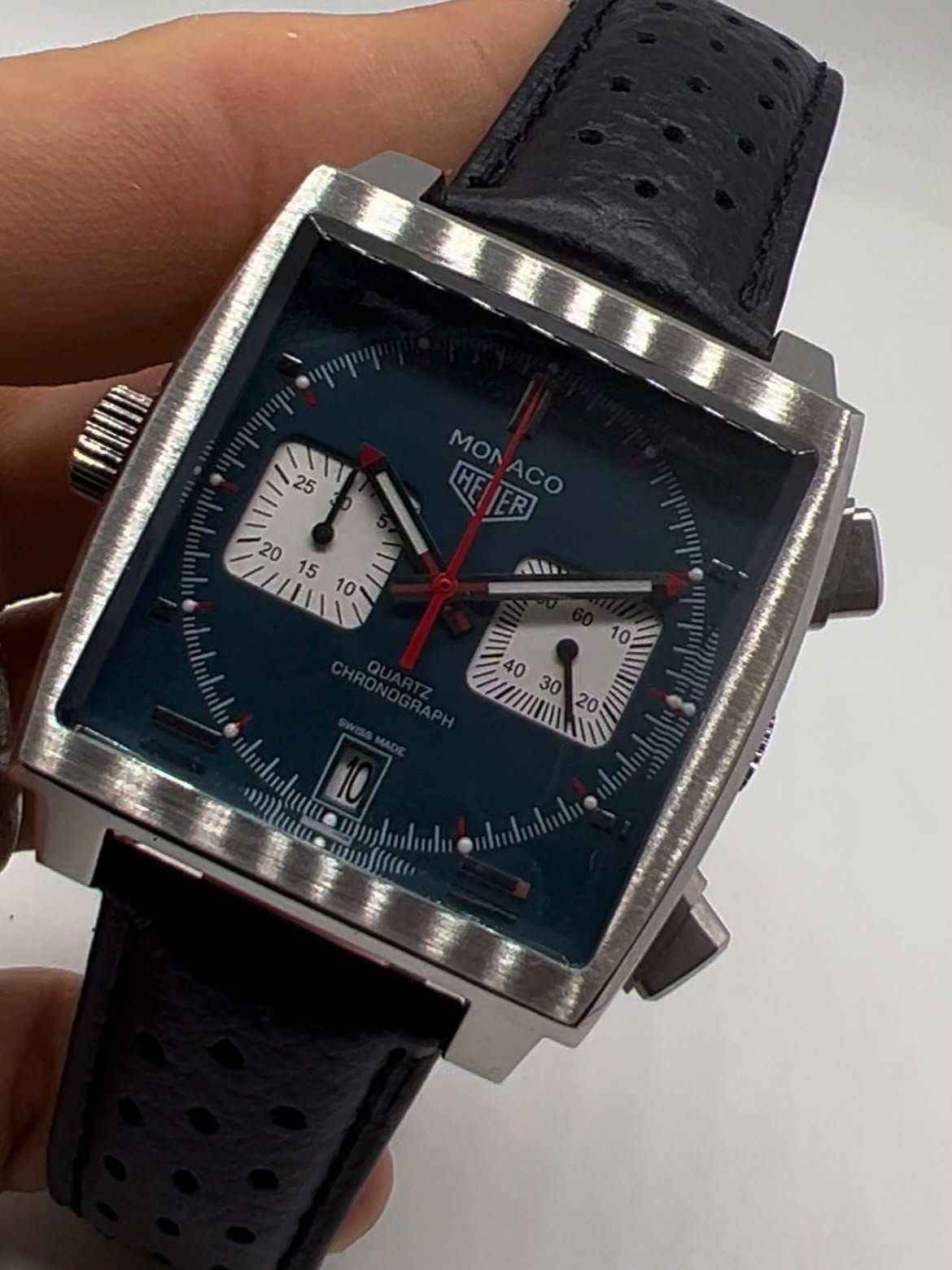 TAG Heuer Mônaco 40mm - AÇO MOSTRADOR AZUL - COURO - Imagem 4