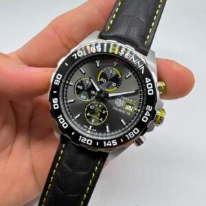 TAG Heuer Senna 43mm - AÇO MOSTRADOR PRETO - COURO