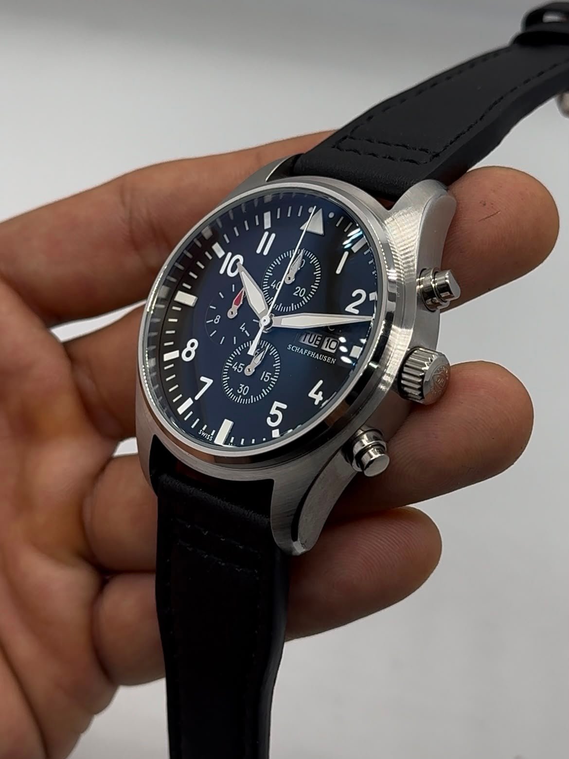IWC Pilot Chronograph 41mm - Aço Mostrador Preto - COURO - Imagem 4
